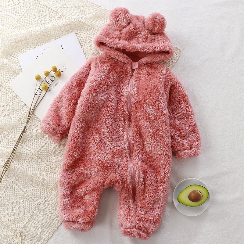 Baby Winter Romper: Soft Plush Outerwear