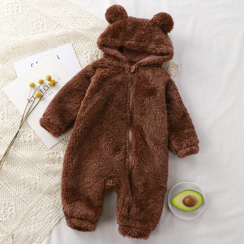 Baby Winter Romper: Soft Plush Outerwear