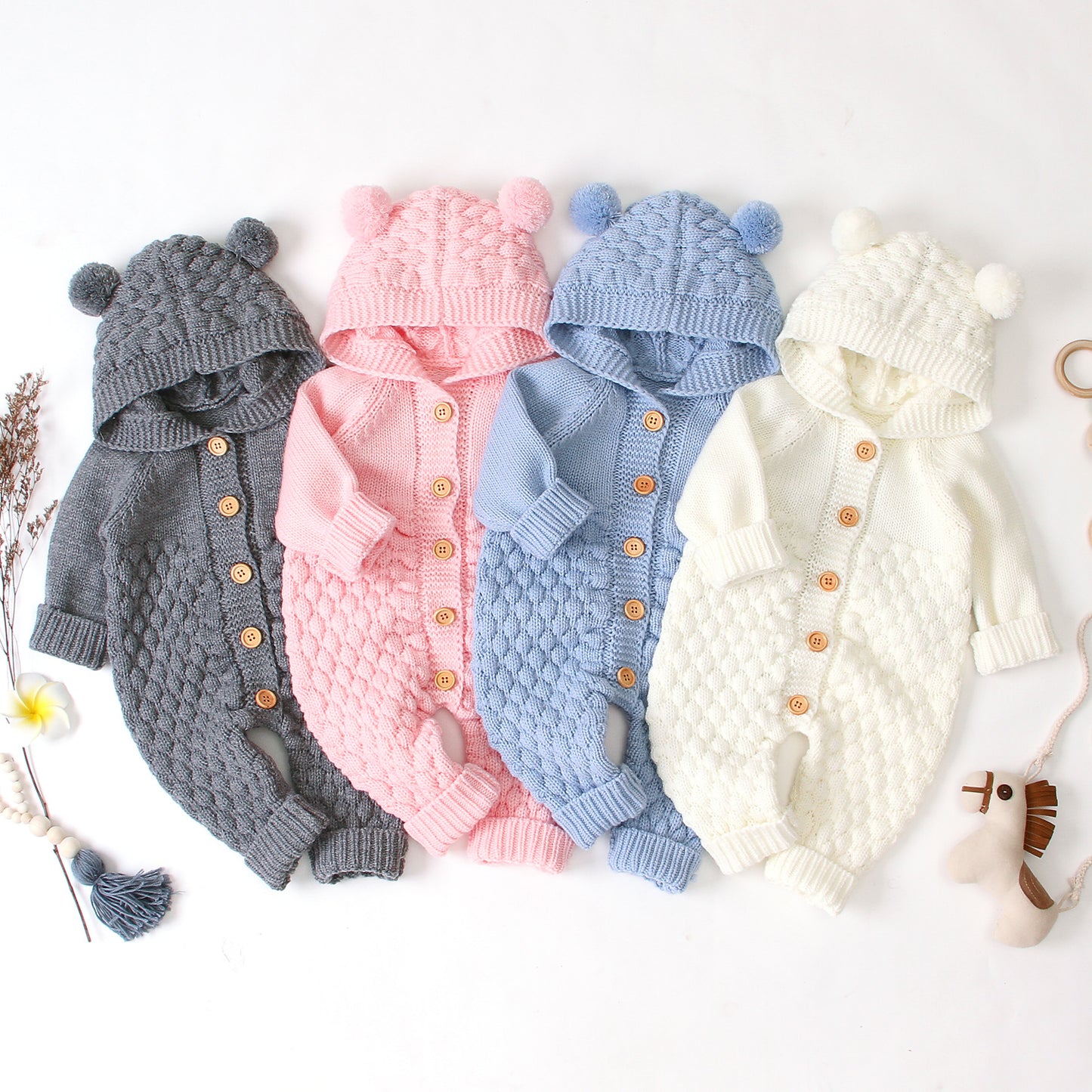 Baby Knitted Jumpsuit (4 colors)