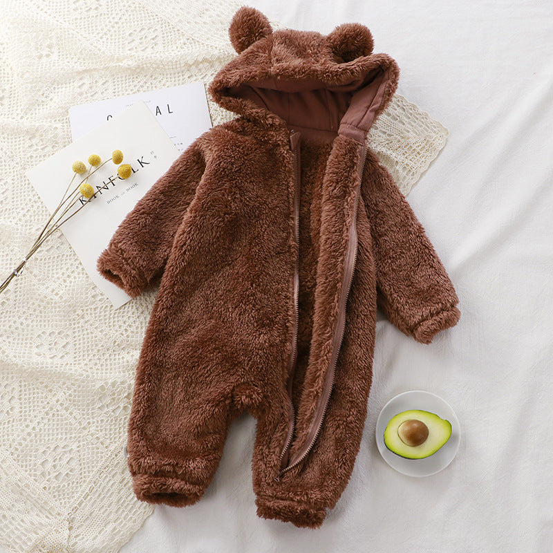 Baby Winter Romper: Soft Plush Outerwear