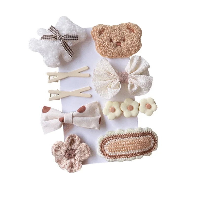 Bear & Bow 9-Piece Hair Clip Set