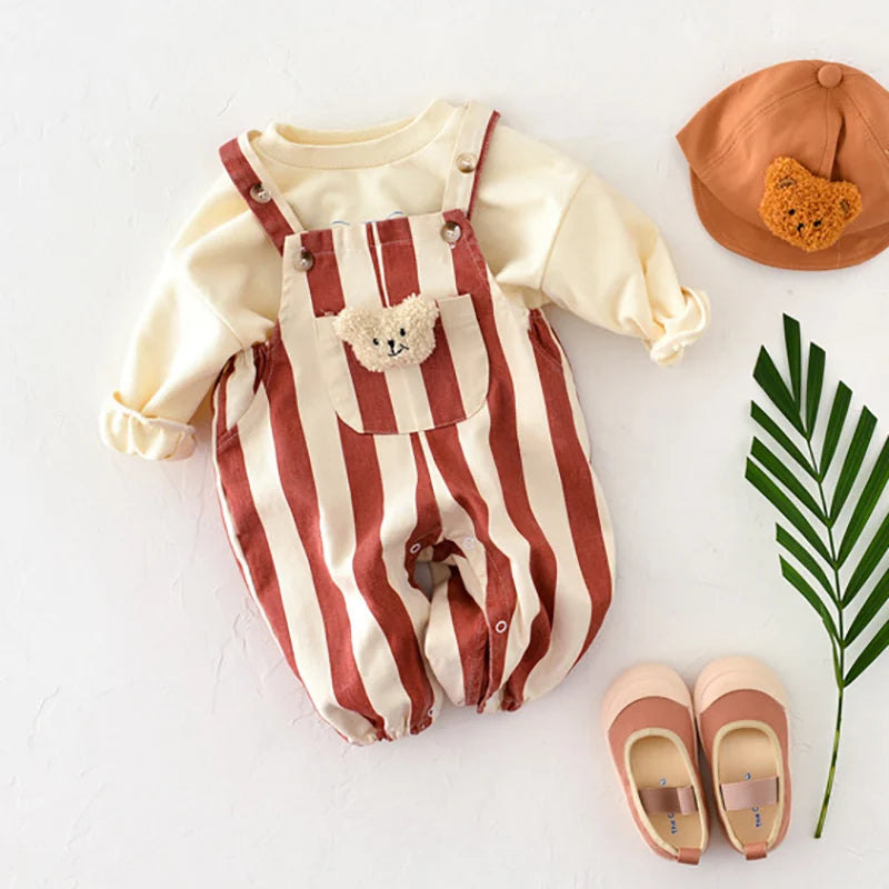 Hug-A-Bear Striped Jumpsuit