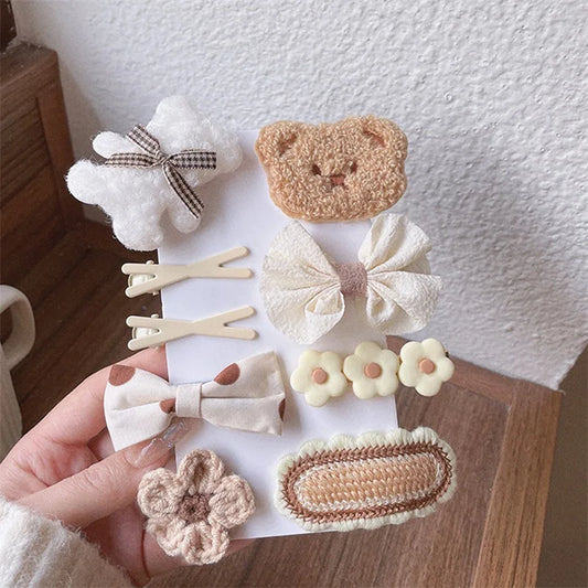 Bear & Bow 9-Piece Hair Clip Set