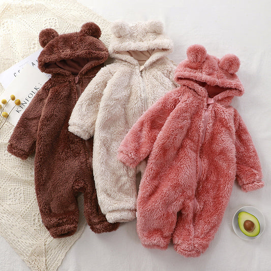 Baby Winter Romper: Soft Plush Outerwear