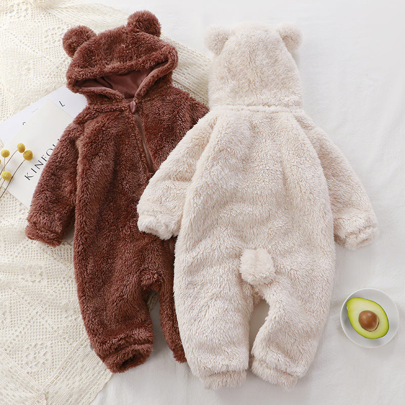 Baby Winter Romper: Soft Plush Outerwear