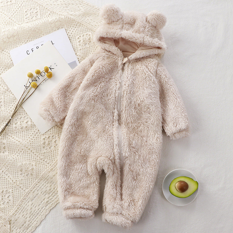 Baby Winter Romper: Soft Plush Outerwear